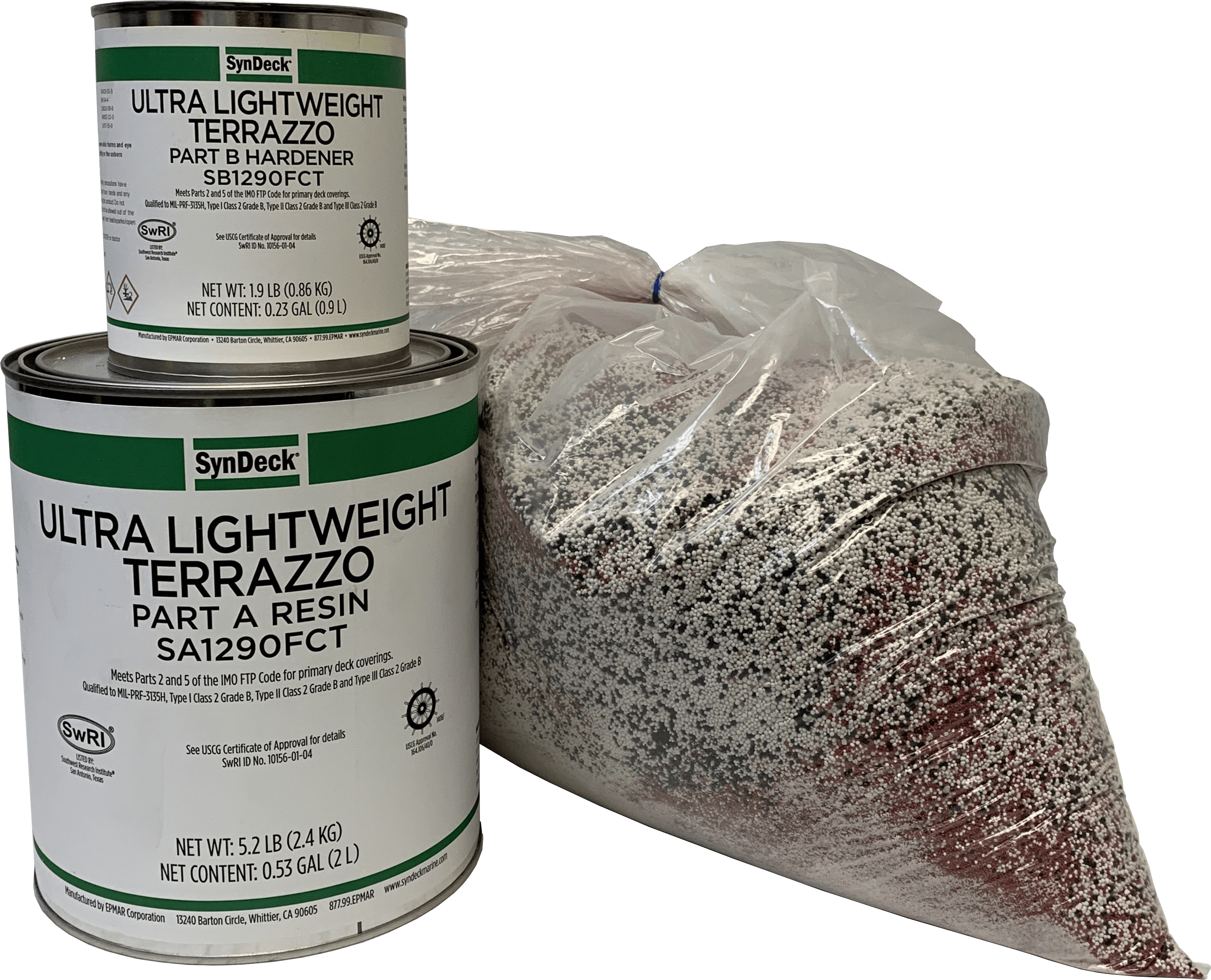 Ultra lightweight terrazzo
